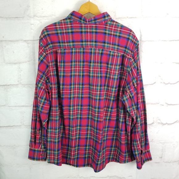 Faded Glory 2XL 50-52 Red Plaid Button-Down Flannel Shirt - Picture 6 of 12